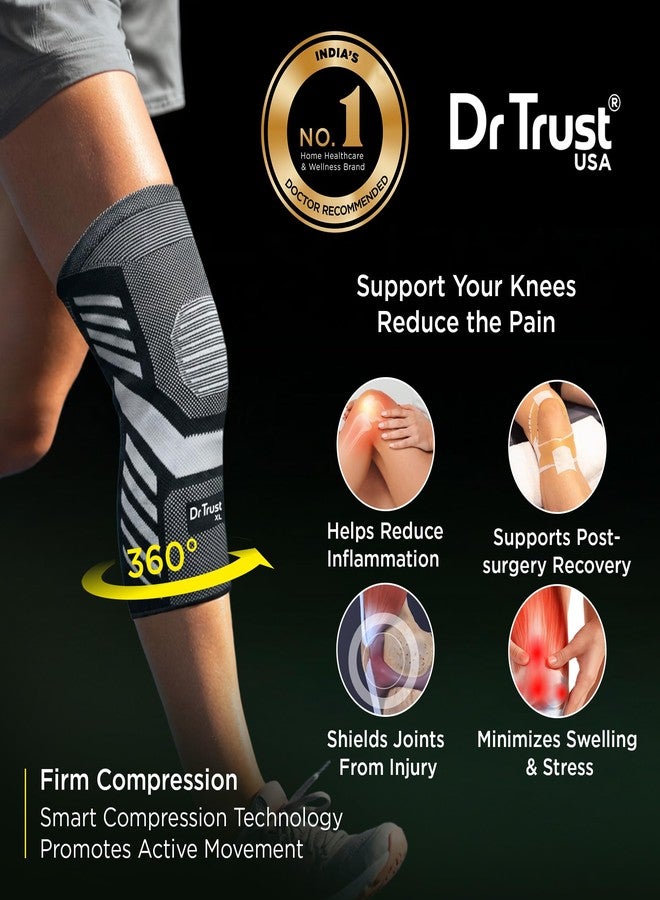Dr Trust USA 4520 Knee Cap Pro for Knee Pain, Meniscus Tear, ACL Arthritis, Sports and Recovery Support, Advanced Compression Knee Sleeve for Joint Stability Recovery Knee Brace For Men and Women - Medium (1 Pair) - Image 2