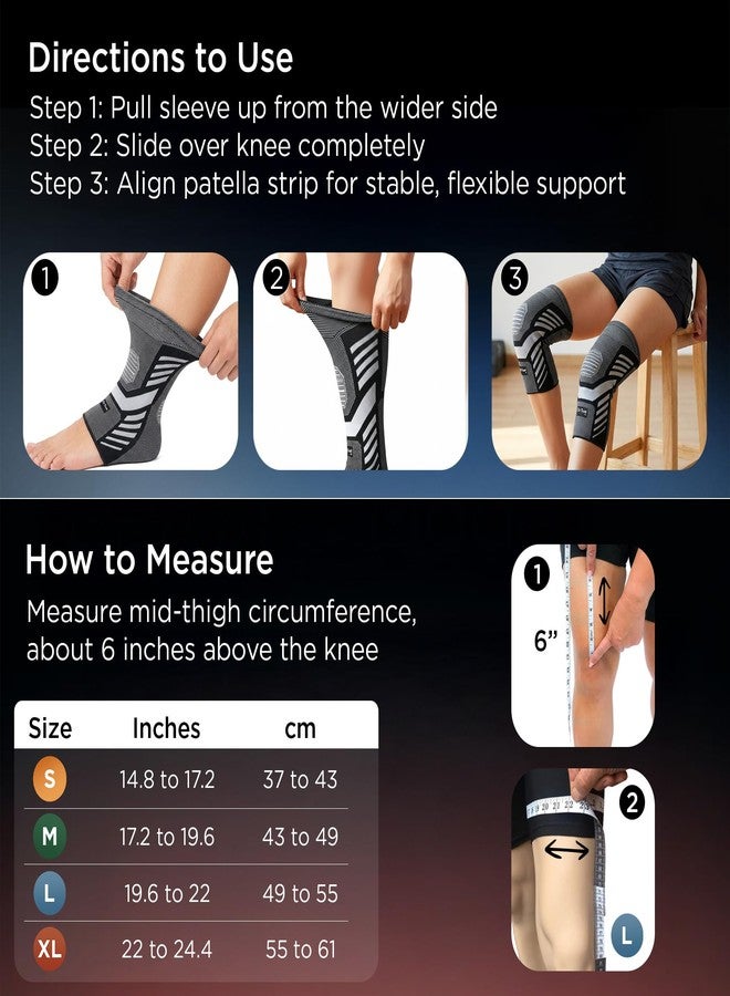 Dr Trust USA 4520 Knee Cap Pro for Knee Pain, Meniscus Tear, ACL Arthritis, Sports and Recovery Support, Advanced Compression Knee Sleeve for Joint Stability Recovery Knee Brace For Men and Women - Medium (1 Pair) - Image 5