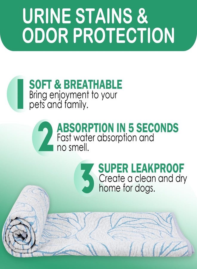 Qeils Pee Pads for Dogs, 4 Pack Reusable Puppy Pads 18"x24" Super Absorbent Leakproof Dog Wee Wee Pads, Anti-Slip Potty Training Pads for Floor, Crate,Couch, Whelping Pads Litter Mat Dog Accesories - Image 3