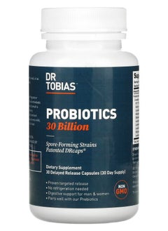 Dr. Tobias Probiotics 30 Billion 30 Delayed Release Capsules 