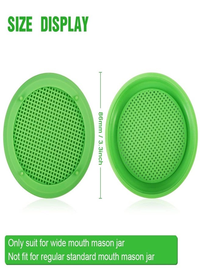 Amytalk 12 Pack Plastic Sprouting Lids for 86mm Wide Mouth Mason Jars, Sprouting Strainer Lid for Canning Jars, Suit for Grow Bean Sprouts, Alfalfa, Salad Sprouts etc - Image 2