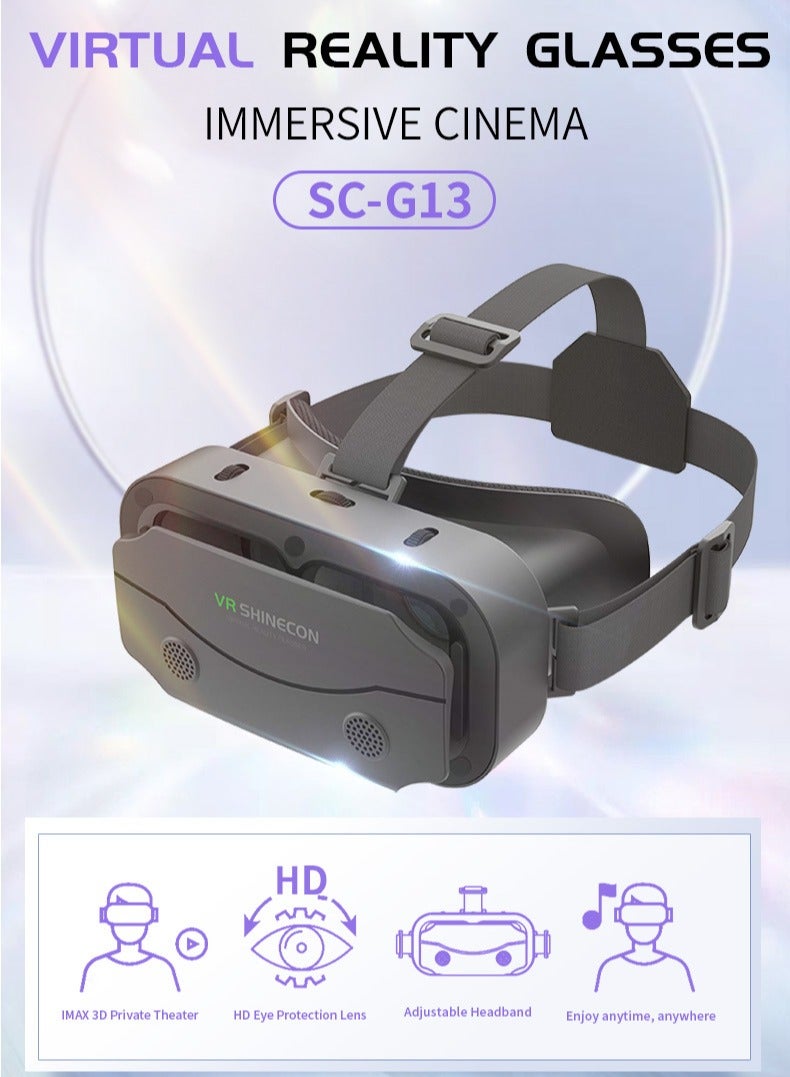 VR SHINECON Immersive VR Glasses for Smartphones – Virtual Reality Headset for 4.7-7.0 Inch Phones, 3D Movie & Gaming Experience, Adjustable Pupil & Focal Distance, 100° Wide View, Lightweight & Portable - Image 2