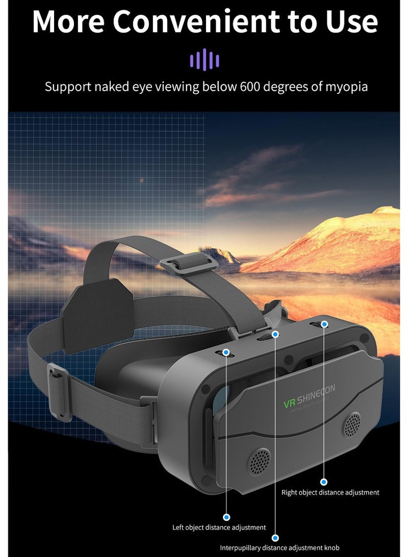 VR SHINECON Immersive VR Glasses for Smartphones – Virtual Reality Headset for 4.7-7.0 Inch Phones, 3D Movie & Gaming Experience, Adjustable Pupil & Focal Distance, 100° Wide View, Lightweight & Portable - Image 4