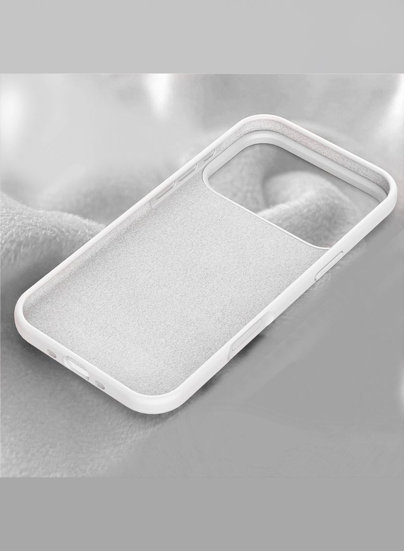 CATANES Silicone Protective Phone Case for iPhone 17 Pro Max - Soft Anti-Scratch Microfiber Lining Ultra Slim Drop Protection Phone Cover - White - Image 4