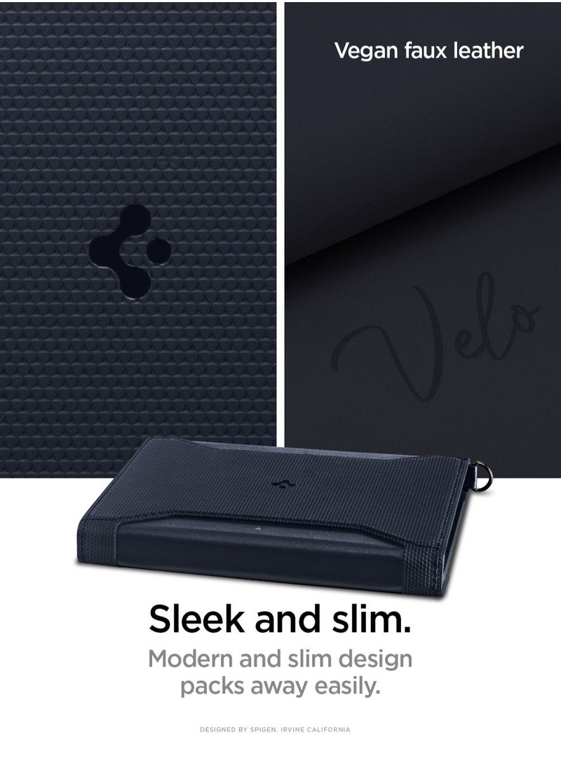 Spigen - Passport Cover Holder Card Wallet Travel Documents Organizer Protector Accessories with RFID Blocking Technology SIM Card Pin Included - Navy Blue - Image 1