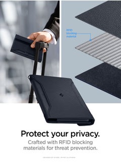 Spigen Passport Cover Holder Card Wallet Travel Documents Organizer Protector Accessories with RFID Blocking Technology SIM Card Pin Included - Navy Blue  - Image 4