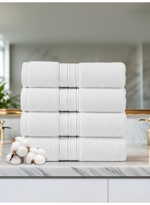 4-Pcs Premium Bath Towel Set (70x140 cm) – 600 GSM 100% Cotton,100% Combed Cotton 600 GSM | Quick Dry, Ultra-Absorbent, Thick & Plush | Ideal for Bath, Spa, Gym, Hotel & Everyday Luxury