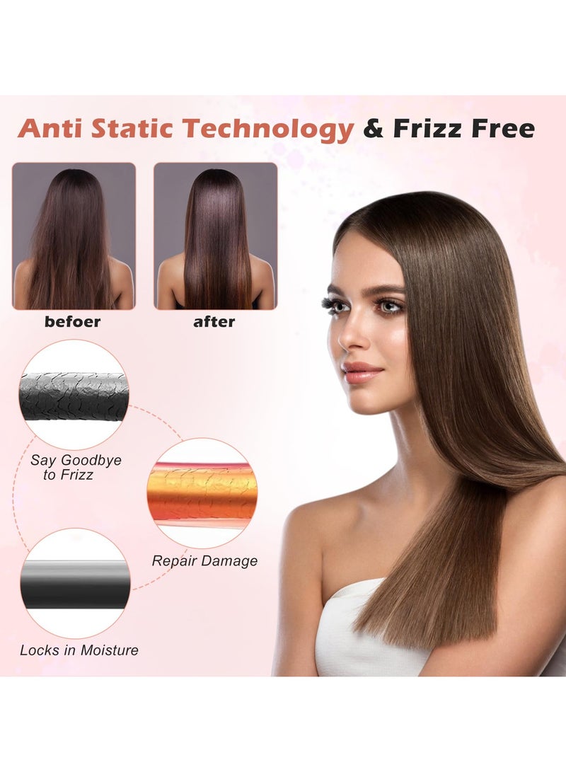 SYOSI Brush Hair Straighteners for Women, Hair Straighteners and Curler 3 in 1 Hair Straightener, 30s Fast Heating, Hot Comb with Adjustable Temp, Lasting Results for Curl/Wave/Straighten Hair - Image 4