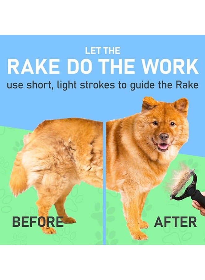 ماهمير فرشاة العناية - مشط ذو وجهين لتساقط وإزالة الوبر من الطبقة السفلية، فرشاة للعناية بالكلاب، فرشاة لتساقط الكلاب، فرشاة للعناية بالقطط، مشط للكلاب، فرشاة للقطط ذات الشعر الطويل - Image 4