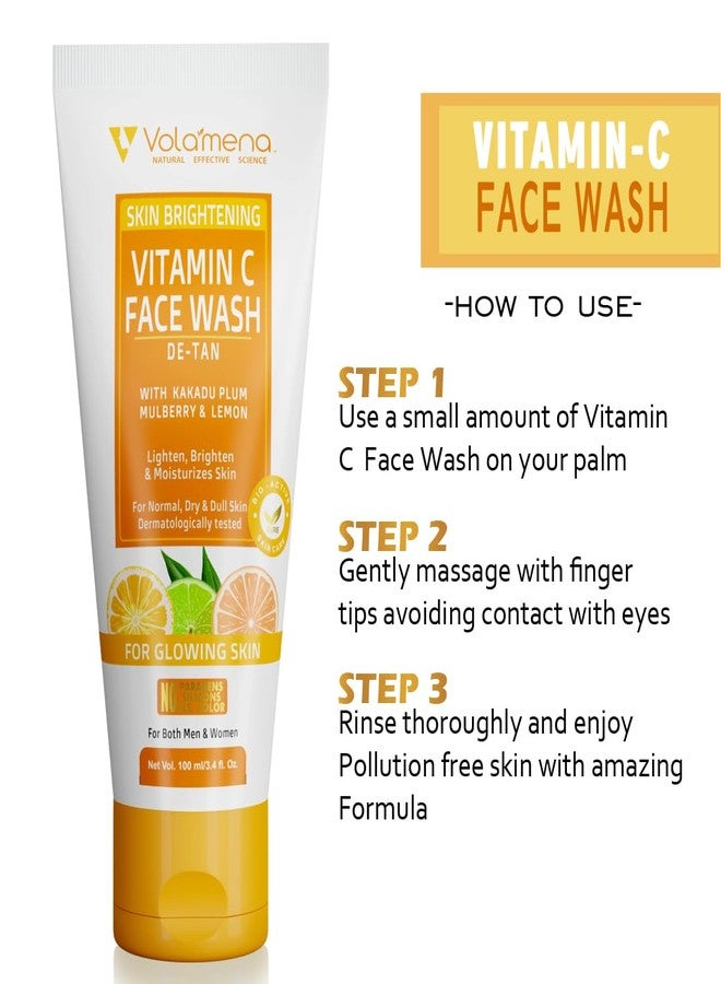 VOLAMENA WITH DEVICE Volamena Vitamin C Face Wash| With Orange & Vitamin C | For glowing Skin | Face Wash For women & Men100 ml - Image 4
