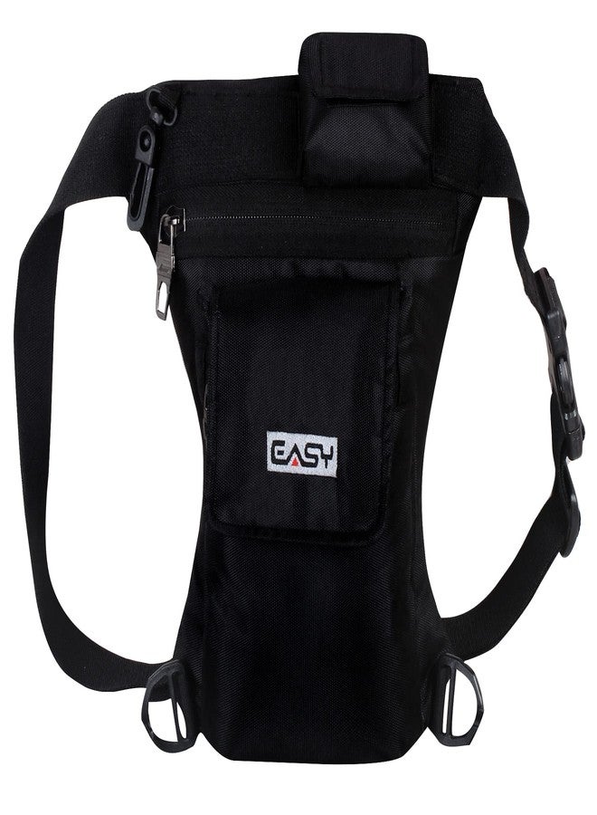 EASY Multi Utility Sling Bag, 4 Ltr Baggage With 4 Compartments Adjustable Waist Belt Buckle Strap, 2 Lockable Metal Zipper 2 Flap Pocket Waist Pouch, Daily Use And Traveling Accessories (Black) - Image 3