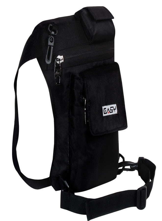 EASY Multi Utility Sling Bag, 4 Ltr Baggage With 4 Compartments Adjustable Waist Belt Buckle Strap, 2 Lockable Metal Zipper 2 Flap Pocket Waist Pouch, Daily Use And Traveling Accessories (Black) - Image 4