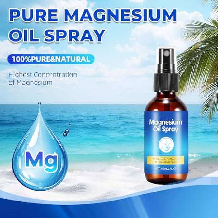 Qiaolimt Magnesium Spray, Pure Magnesium Oil Spray for Feet, Leak-Proof Portable Package, Magnesium Oil Body Care Natural Formula, Easy to Absorb and Soothe, 2 fl oz(2 Pack) - Image 2