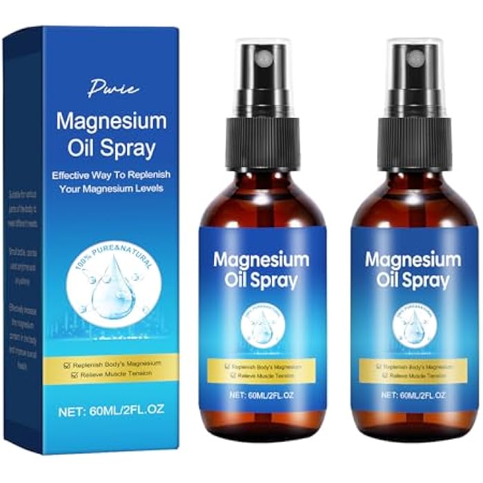 Qiaolimt Magnesium Spray, Pure Magnesium Oil Spray for Feet, Leak-Proof Portable Package, Magnesium Oil Body Care Natural Formula, Easy to Absorb and Soothe, 2 fl oz(2 Pack) - Image 1