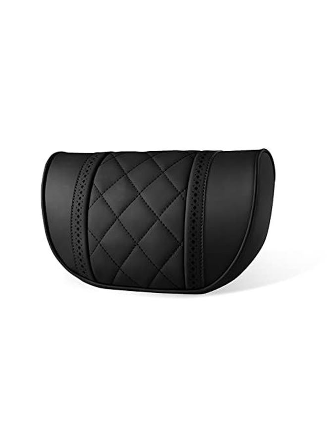 LUNDA Luxury Car Neck Pillow Car Travel Neck Rest Pillows Seat Cushion Support Napa Leather for Mercedes Benz S-Class headrest (Black) - Image 2