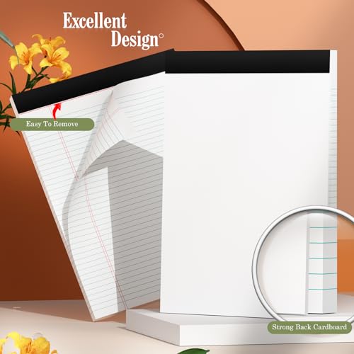 PINJINGPRO Legal Pads 8.5 x 11 White Note Pads 2 Pack - Double-Sided Printing & Perforated College Ruled Sheets - 30 Sheets Premium Thick Paper, No Ink Bleeding - Good for Office Supplies, Homework, Notes - Image 3