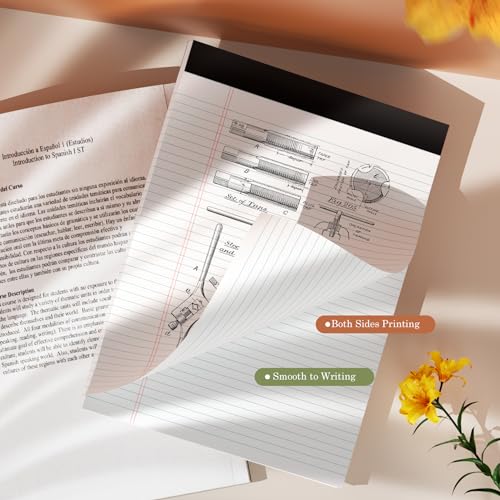 PINJINGPRO Legal Pads 8.5 x 11 White Note Pads 2 Pack - Double-Sided Printing & Perforated College Ruled Sheets - 30 Sheets Premium Thick Paper, No Ink Bleeding - Good for Office Supplies, Homework, Notes - Image 4