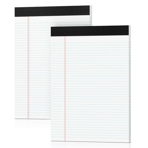 PINJINGPRO Legal Pads 8.5 x 11 White Note Pads 2 Pack - Double-Sided Printing & Perforated College Ruled Sheets - 30 Sheets Premium Thick Paper, No Ink Bleeding - Good for Office Supplies, Homework, Notes - Image 1