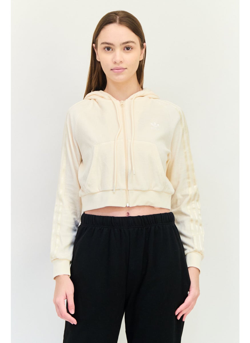 adidas Originals Women Sportswear Fit Long Sleeves Outdoor Hoodie, Cream  - Image 1