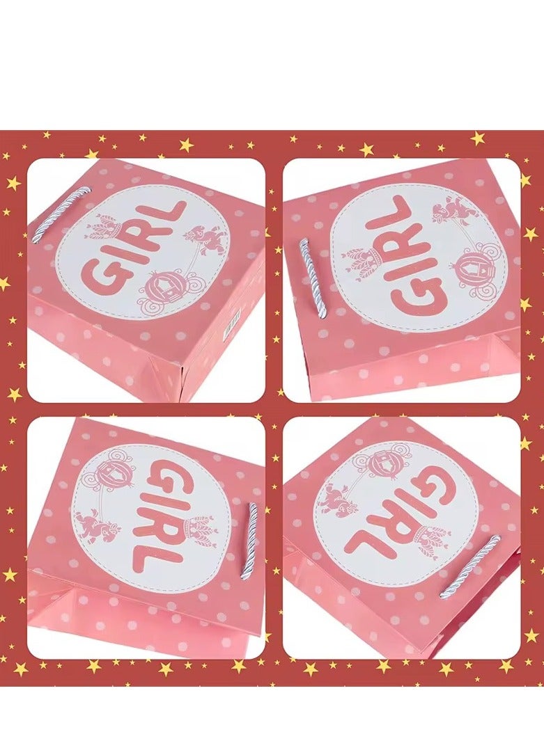 10 Pieces Luxury Girl Gift Paper Bags Kids Personalized Fold Boutique Birthday Party Shopping Bags Rope Handle - Image 4