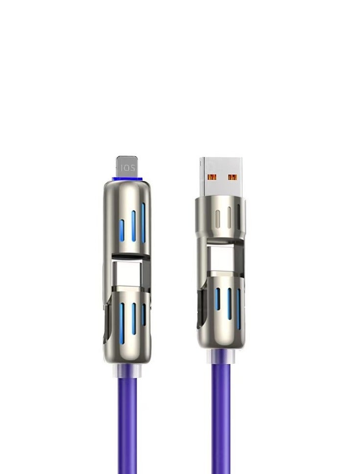 أضف هذا كابل شحن سريع للغاية للهواتف المحمولة 4 في 1 بقوة 240 واط بطول 1.5 إلى 2 متر - Image 1