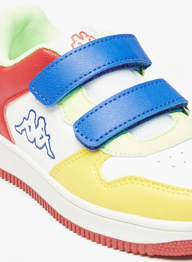 Kappa Boys' Colourblock Casual Sneakers With Hook And Loop Closure