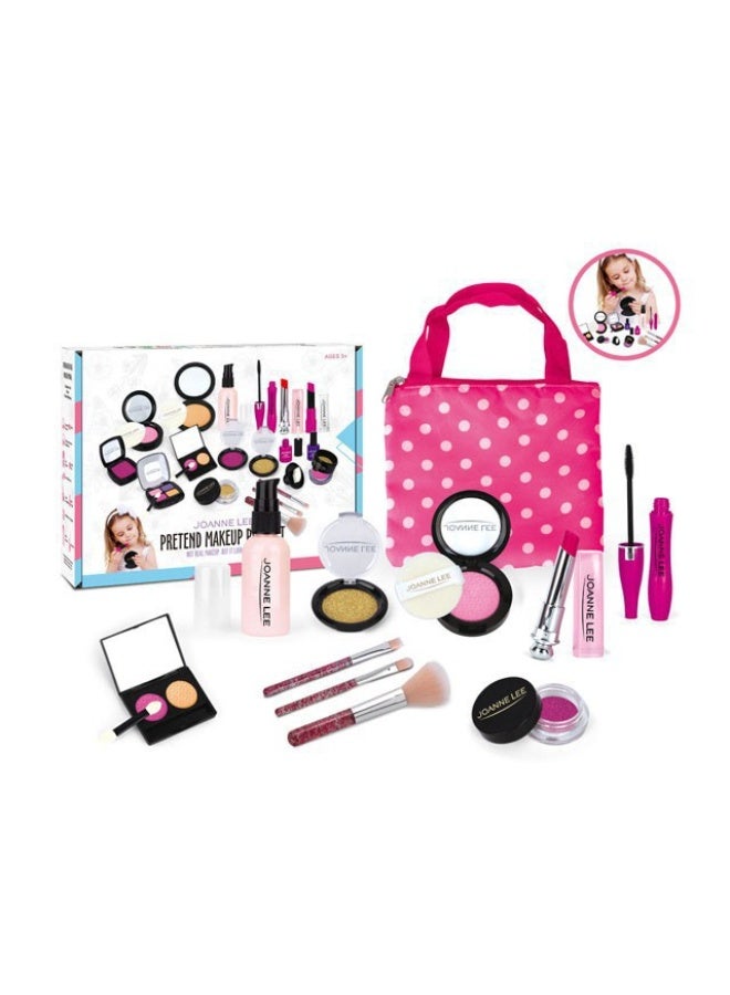 مجموعة مكياج مزيفة من 13 قطعة للتعلم الأساسي لجمال الفتيات، مجموعة مكياج للأطفال مع حقيبة مكياج، تستخدم لألعاب ارتداء الملابس والتظاهر - Image 1
