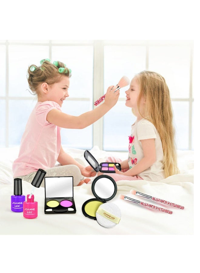 مجموعة مكياج مزيفة من 13 قطعة للتعلم الأساسي لجمال الفتيات، مجموعة مكياج للأطفال مع حقيبة مكياج، تستخدم لألعاب ارتداء الملابس والتظاهر - Image 3