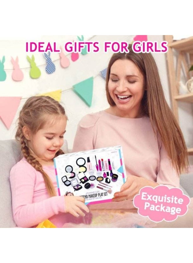 مجموعة مكياج مزيفة من 13 قطعة للتعلم الأساسي لجمال الفتيات، مجموعة مكياج للأطفال مع حقيبة مكياج، تستخدم لألعاب ارتداء الملابس والتظاهر - Image 5