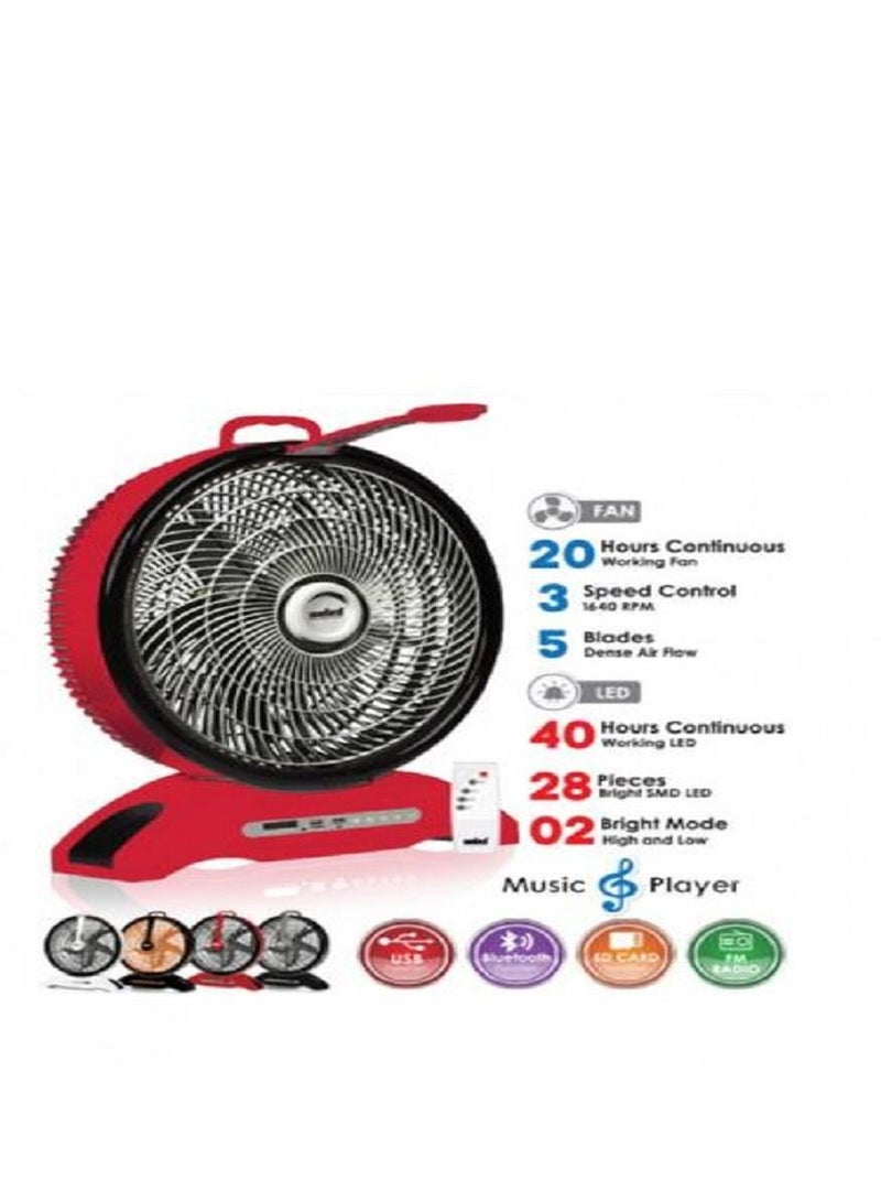 14 inch rechargeable fan with main set and LED light
