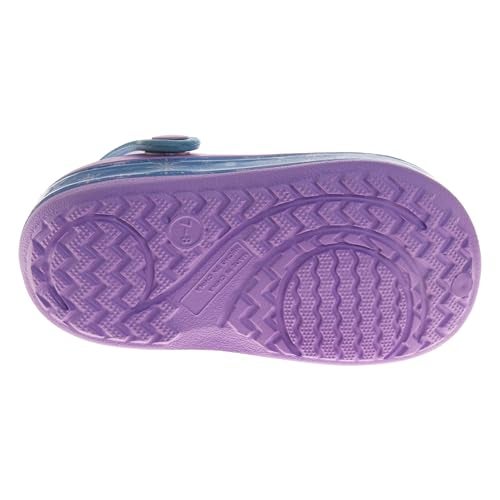 Josmo Frozen Girls Clog Sandals Elsa & Anna Slip-On Slides Closed Toe Clogs with Backstrap Summer Beach Pool Shoes- Lavender Blue Size 11-12 Little Kid - Image 5