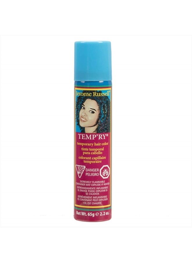 Jerome Russell Temporary Hair Color Spray, Blue Black - Intense Spray-On Temporary Hair Color, Fast-Drying, Non-Sticky, Travel Size Hair Dye for Instant Vivid Hair Color, 2.2 oz - Image 1