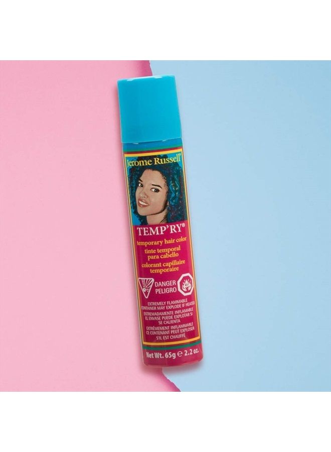 Jerome Russell Temporary Hair Color Spray, Blue Black - Intense Spray-On Temporary Hair Color, Fast-Drying, Non-Sticky, Travel Size Hair Dye for Instant Vivid Hair Color, 2.2 oz - Image 3