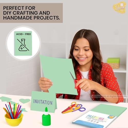 Lakeer A4 Pastel Color Paper- Pastel Green Colour, Pack of 50 Sheets | 150 GSM Thick for Arts and Crafts, Printing, DIY Projects, Etc - Image 4