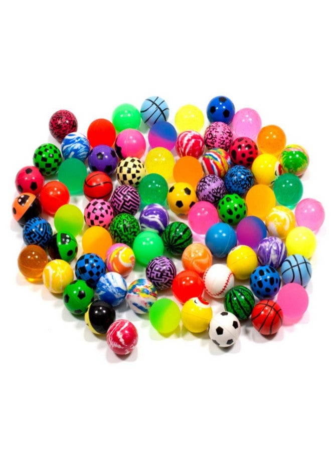 KISEER 100 Pieces Assorted Colorful Bouncy Balls Bulk Mixed Pattern High Bouncing Balls for Kids Party Favors, Prizes, Birthdays Gift (28 mm) - Image 1
