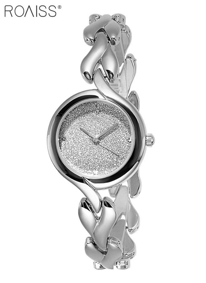 roaiss - Women's Bracelet Quartz Watch, Analog Display Round Silver Dial Watch, Waterproof Elegant Watch as Gift for Women - Image 1