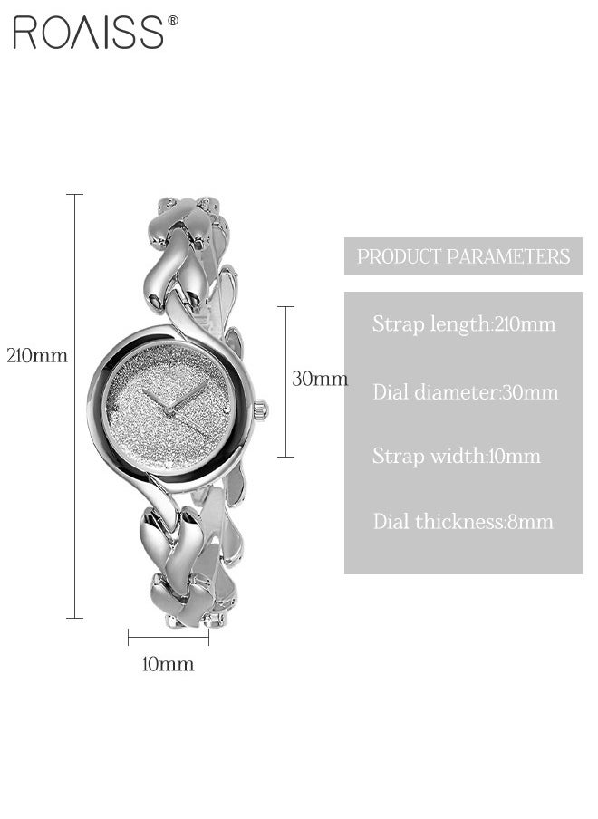 roaiss - Women's Bracelet Quartz Watch, Analog Display Round Silver Dial Watch, Waterproof Elegant Watch as Gift for Women - Image 1