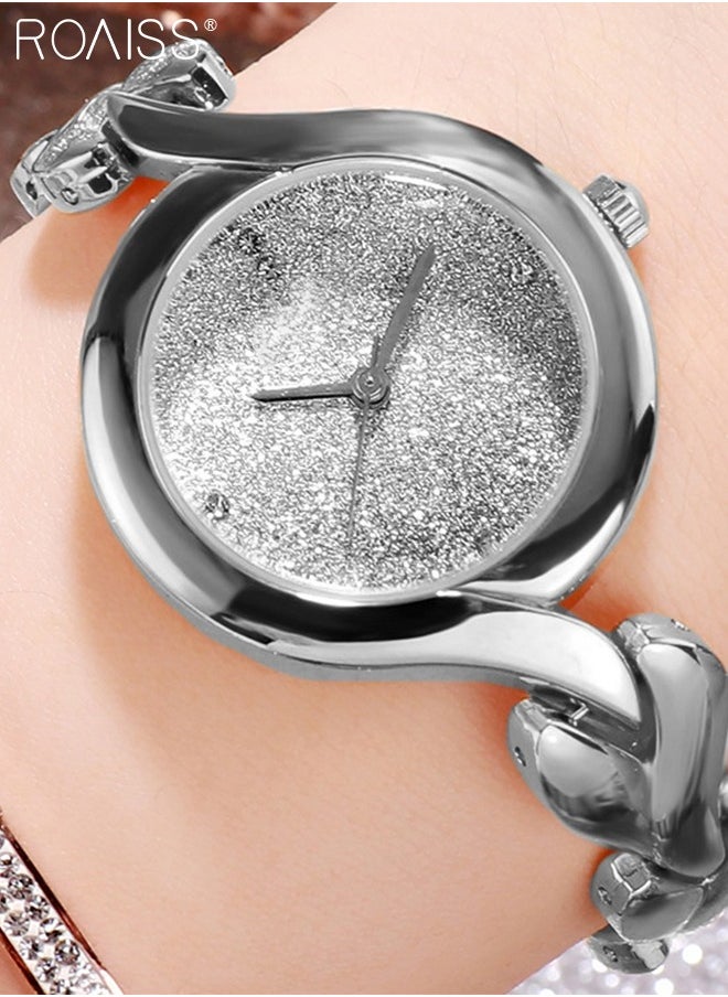 roaiss - Women's Bracelet Quartz Watch, Analog Display Round Silver Dial Watch, Waterproof Elegant Watch as Gift for Women - Image 1
