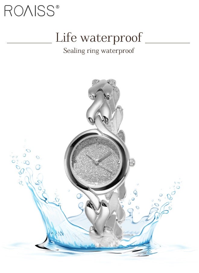 roaiss - Women's Bracelet Quartz Watch, Analog Display Round Silver Dial Watch, Waterproof Elegant Watch as Gift for Women - Image 1