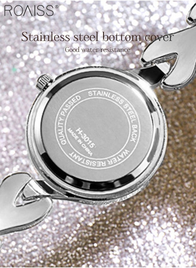 roaiss - Women's Bracelet Quartz Watch, Analog Display Round Silver Dial Watch, Waterproof Elegant Watch as Gift for Women - Image 1