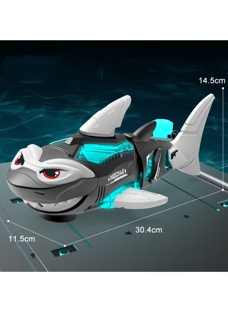 Arabest Electric Shark Toy Cute Robotic Shark Toy Crawling Electric Fish Simulated Shark Interactive Musical Toy with Automatic Driving, Playing Music, Led Lights Kids Gifts (Black) - Image 1