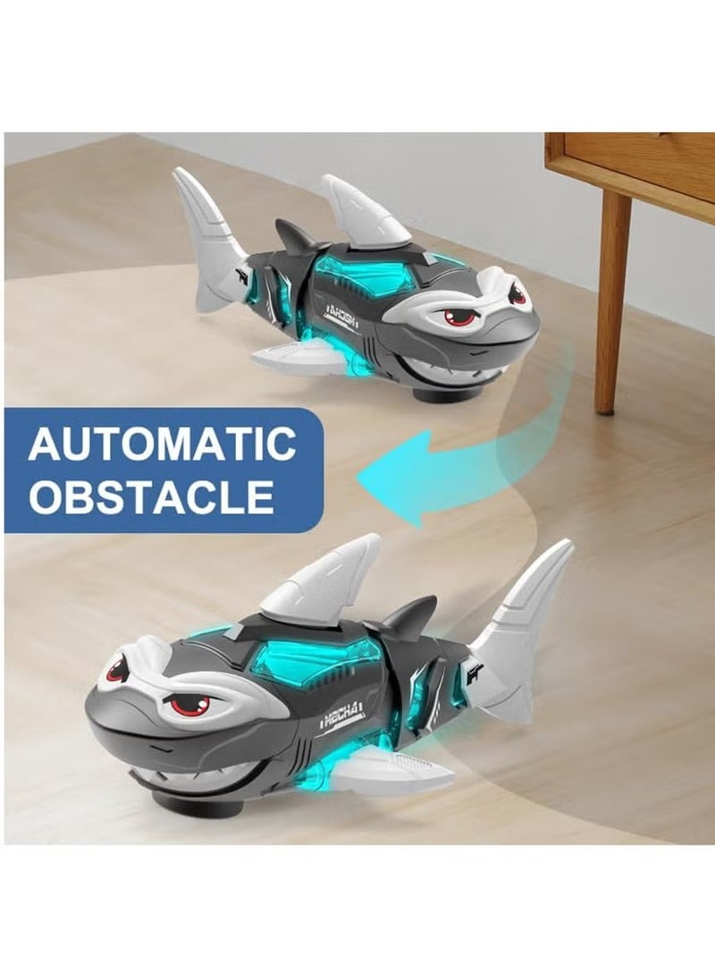 Arabest Electric Shark Toy Cute Robotic Shark Toy Crawling Electric Fish Simulated Shark Interactive Musical Toy with Automatic Driving, Playing Music, Led Lights Kids Gifts (Black) - Image 3