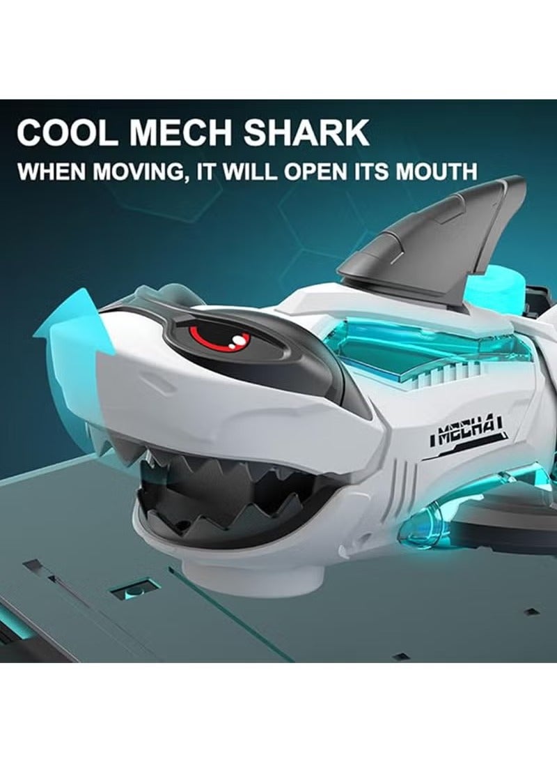 Arabest Electric Shark Toy Cute Robotic Shark Toy Crawling Electric Fish Simulated Shark Interactive Musical Toy with Automatic Driving, Playing Music, Led Lights Kids Gifts (Black) - Image 4