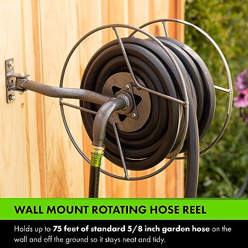 Yard Butler Hose Reel Mounts - Compact and Versatile Garden Hose Holder with Swivel and Mounting Options - Great for Garden Storage, 180 Degree Pivot - Image 2