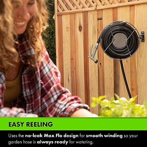 Yard Butler Hose Reel Mounts - Compact and Versatile Garden Hose Holder with Swivel and Mounting Options - Great for Garden Storage, 180 Degree Pivot - Image 3