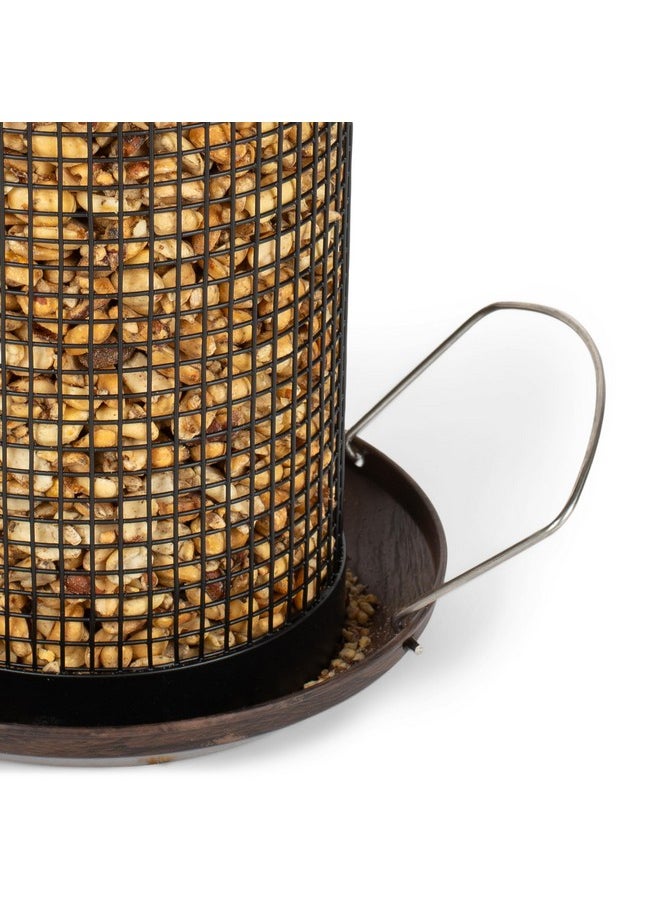 Cottage Garden - Hanging 12 Inch Cherry Woodgrain Finish Heavy Duty Mesh Metal 3 Lb. Bird Feeder - Image 1