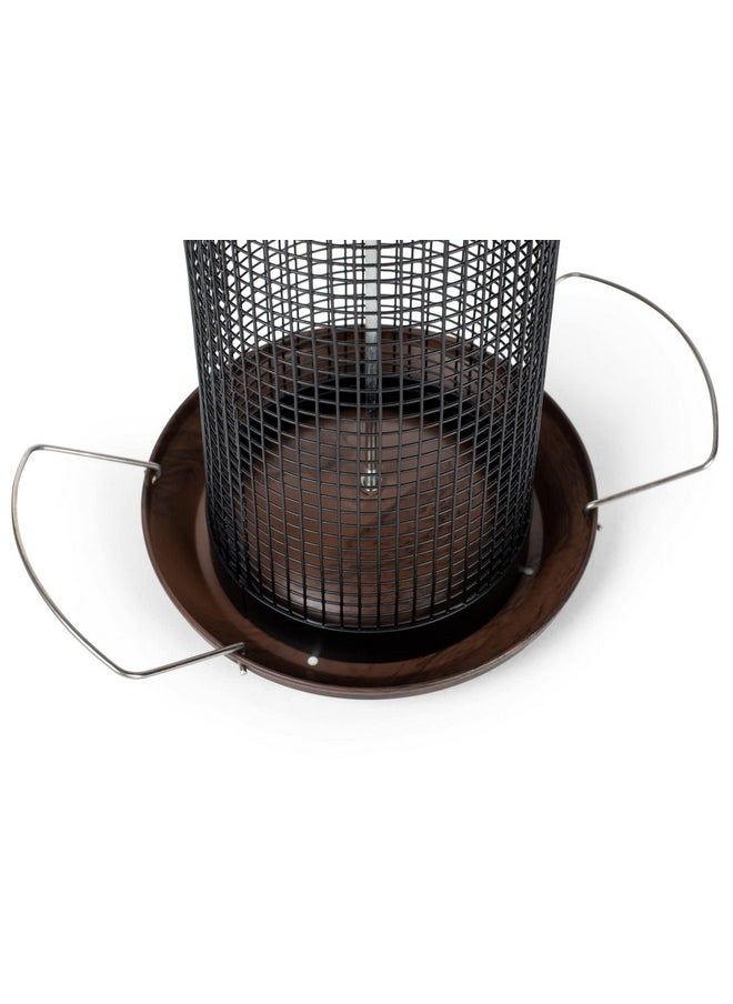 Cottage Garden - Hanging 12 Inch Cherry Woodgrain Finish Heavy Duty Mesh Metal 3 Lb. Bird Feeder - Image 1