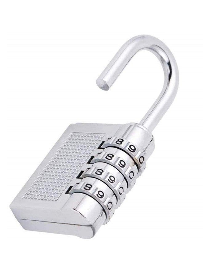KANAbee Combination Lock 4 Digit Bag Lock Number Lock for Bag Luggage Door Gate Tool Box Padlock 4-Digit Safe Pin Password Zinc Alloy Hand Bag Shape Number Combination Lock, 1 - Piece (Silver) - Image 2