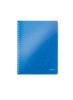 LEITZ Leitz A4 Flexible Cover Notebook, Blue (Wire Bound, 80 Sheets, Ruled, 90 gsm Ivory Paper, Wow Range), Pack of 1  - Image 1