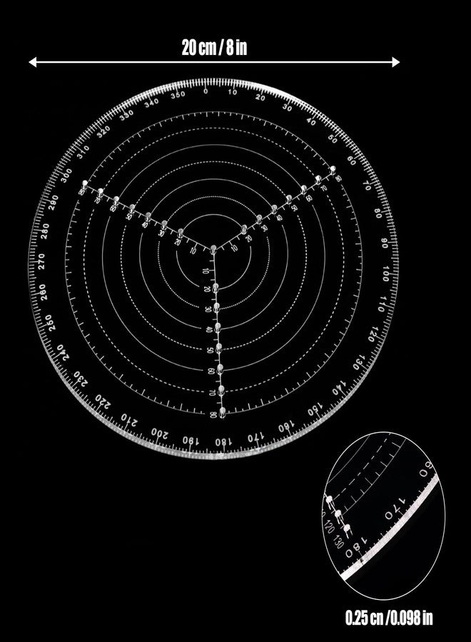AccEncyc Round Circle Center Finder Compass Tool Round Center Finder Clear Acrylic Lathe Centering Tool Circle Gauge for Drawing Circles for Handicrafts, DIY Furniture (8 Inch) - Image 2